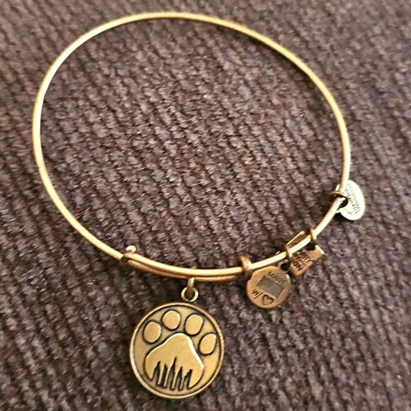 Alex and Ani Charity Dog Paw Bracelet Goldtone Hardware OS - Picture 1 of 3